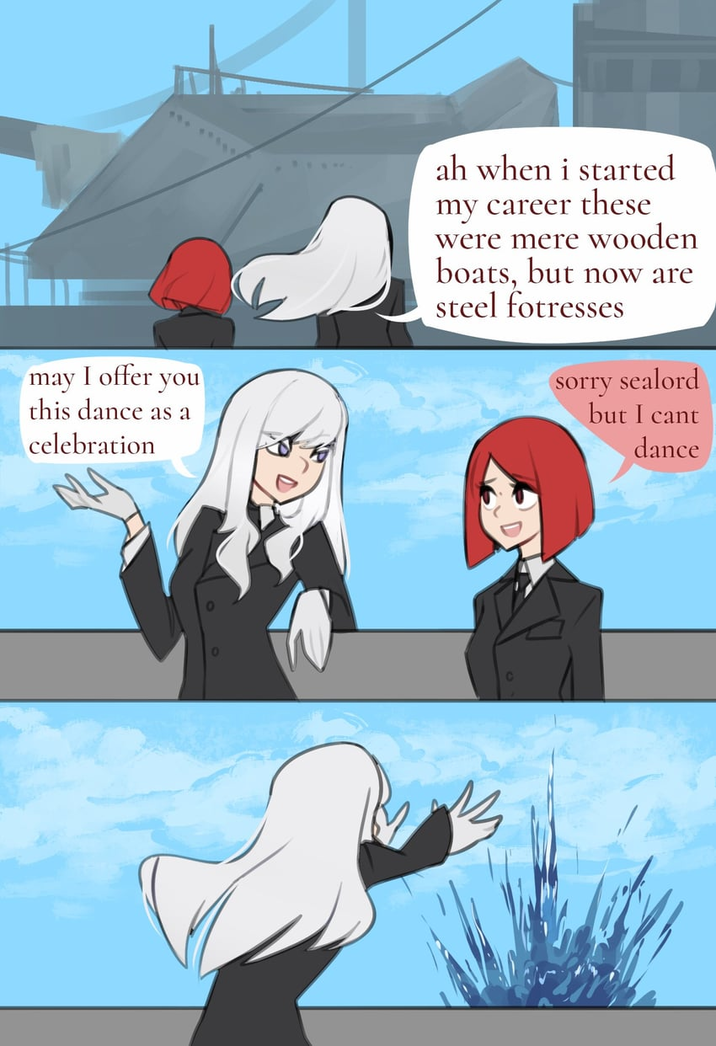 may I offer you this dance as a celebration ah when i started my career these were mere wooden boats, but now are steel fotresses sorry sealord but I cant dance