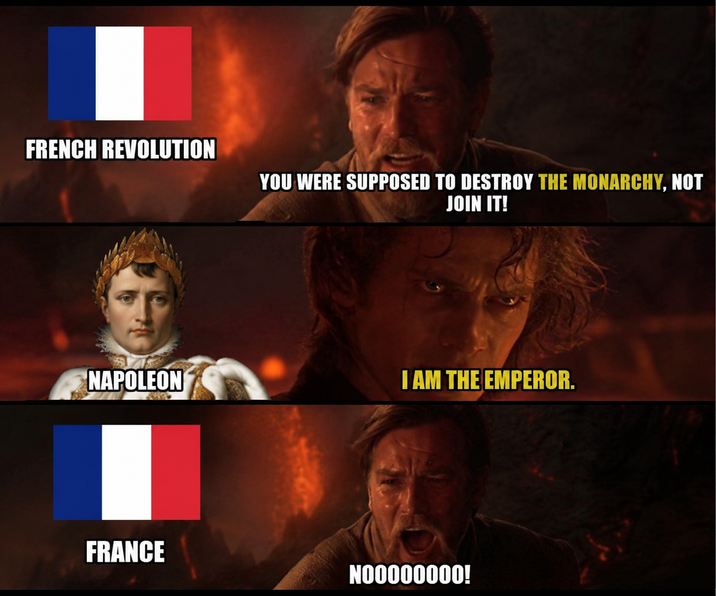 FRENCH REVOLUTION YOU WERE SUPPOSED TO DESTROY THE MONARCHY, NOT JOIN IT! NAPOLEON I AM THE EMPEROR. FRANCE M00000000!