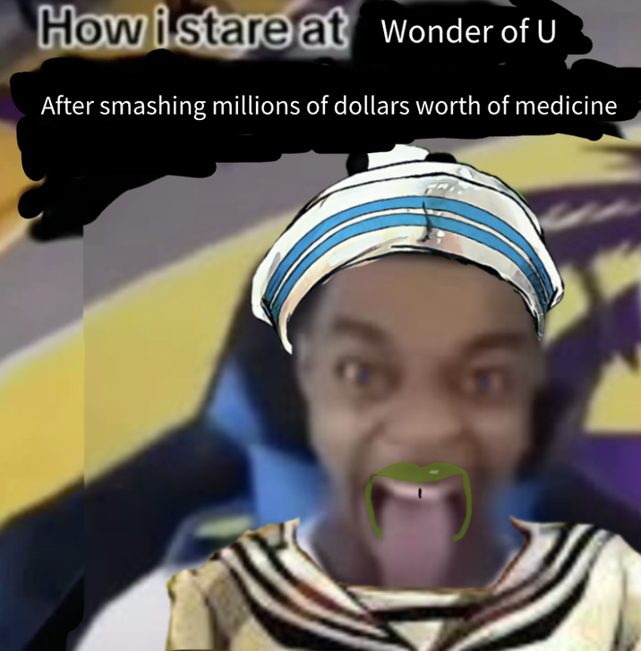 How i stare at Wonder of U After smashing millions of dollars worth of medicine