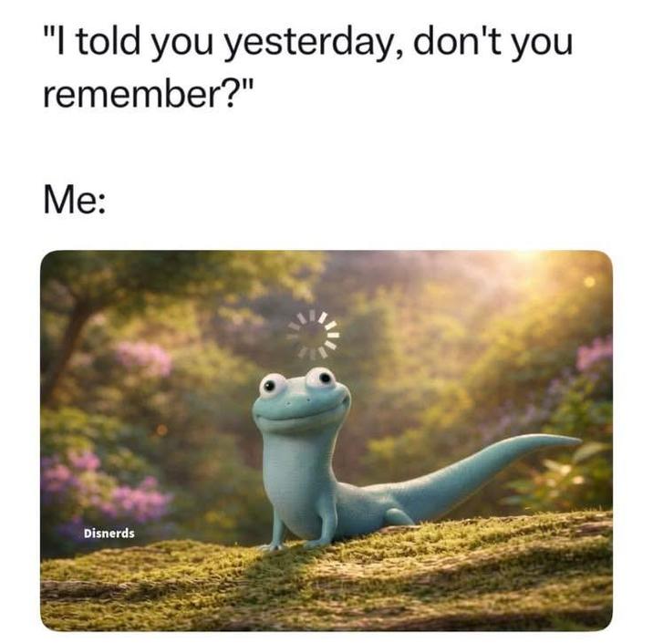 "I told you yesterday, don't you remember?" Me: Disnerds