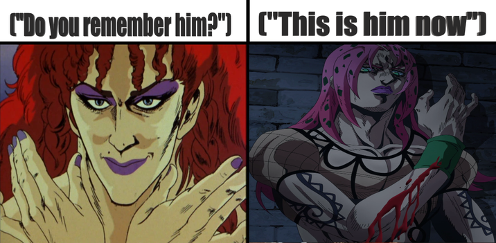 ["Do you remember him?") ("This is him now")