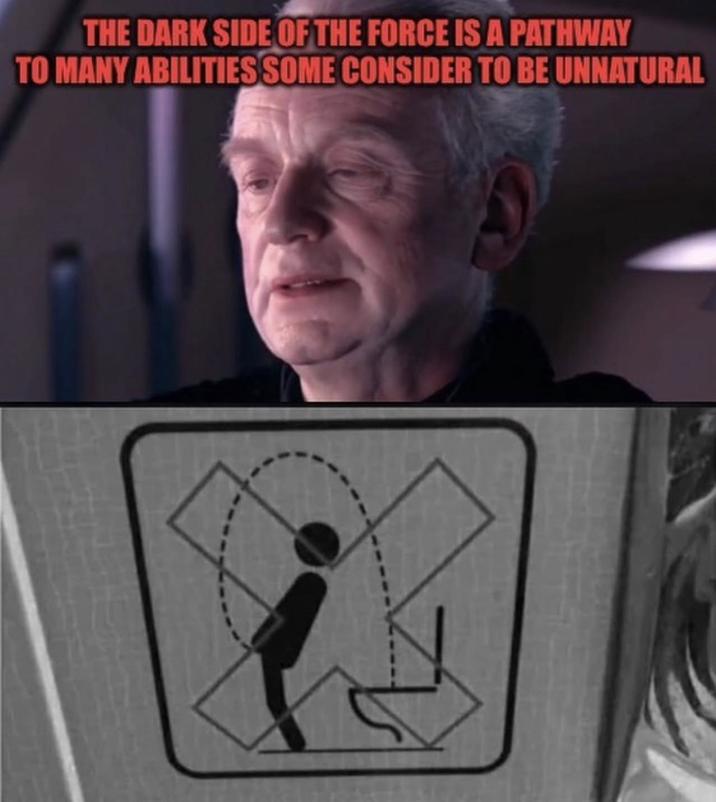 THE DARK SIDE OF THE FORCE IS A PATHWAY TO MANY ABILITIES SOME CONSIDER TO BE UNNATURAL