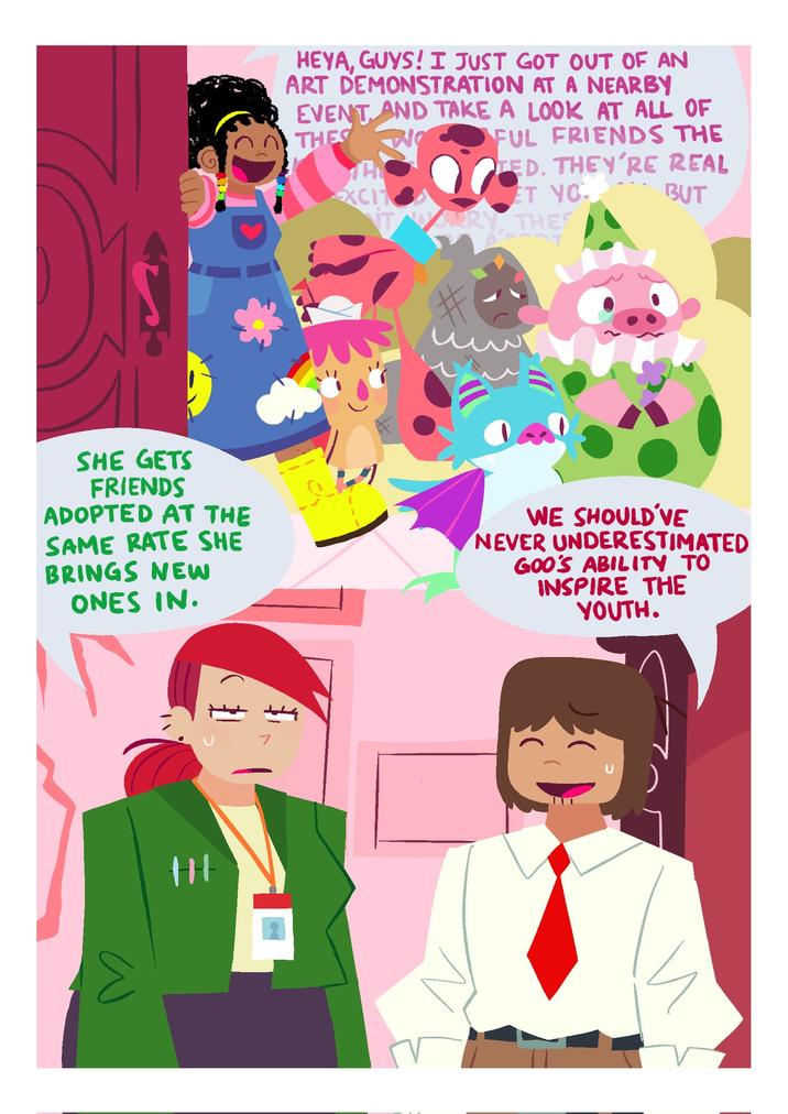 HEYA, GUYS! I JUST GOT OUT OF AN ART DEMONSTRATION AT A NEARBY EVENT AND TAKE A LOOK AT ALL OF THES WO FUL FRIENDS THE THE TED. THEY'RE REAL XCIT ET YO BUT TW WARRY, THES SHE GETS FRIENDS ADOPTED AT THE SAME RATE SHE BRINGS NEW ONES IN. WE SHOULD'VE NEVER UNDERESTIMATED GOO'S ABILITY TO INSPIRE THE YOUTH. 111