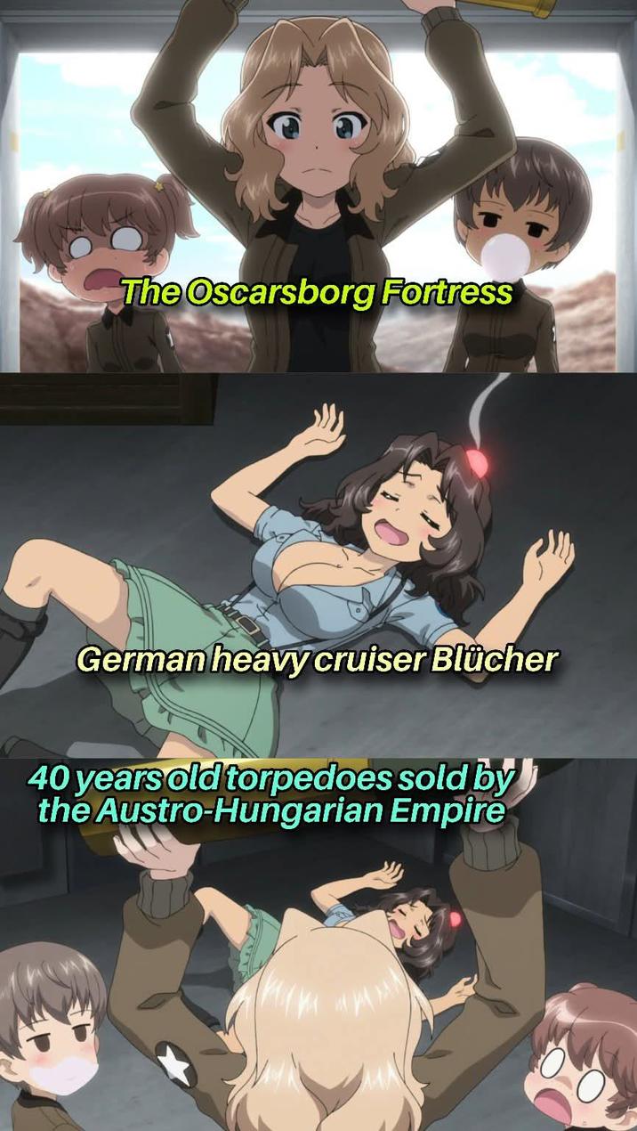 The Oscarsborg Fortress German heavy cruiser Blücher 40 years old torpedoes sold by the Austro-Hungarian Empire