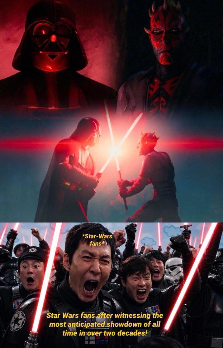 *Star-Wars fans* Star Wars fans after witnessing the most anticipated showdown of all time in over two decades!