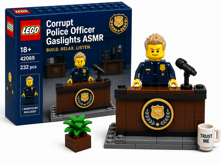 LEGO LEGO 18+ 42069 232 pcs Corrupt Police Officer Gaslights ASMR BUILD. RELAX. LISTEN. 1 MINIFIGURE INCLUDED TRUST ME