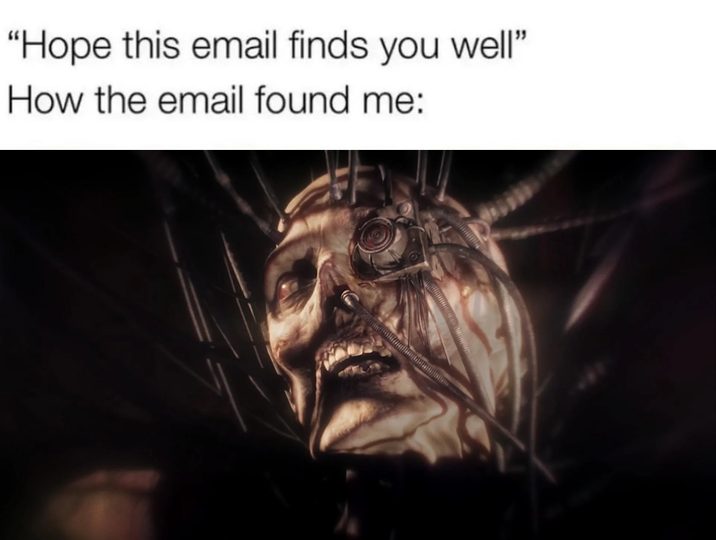 "Hope this email finds you well" How the email found me: