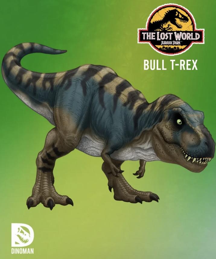 DINOMAN THE LOST WORLD JURASSIC PARK BULL T-REX