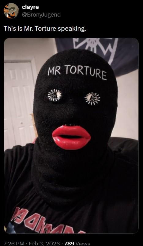 The earliest known Mr. Torture post.