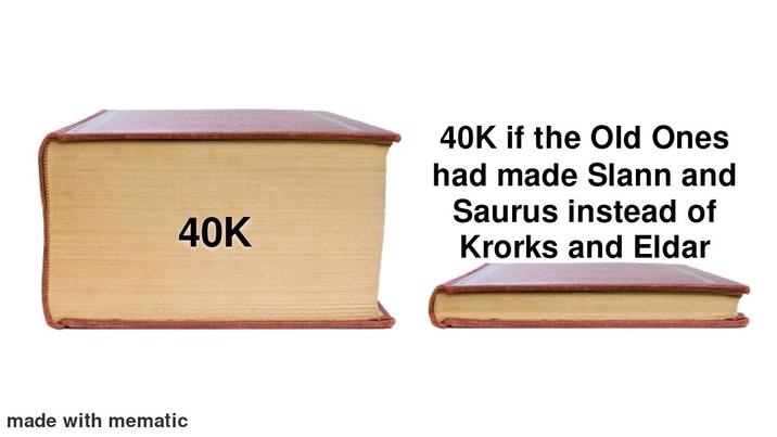40K 40K if the Old Ones had made Slann and Saurus instead of Krorks and Eldar made with mematic