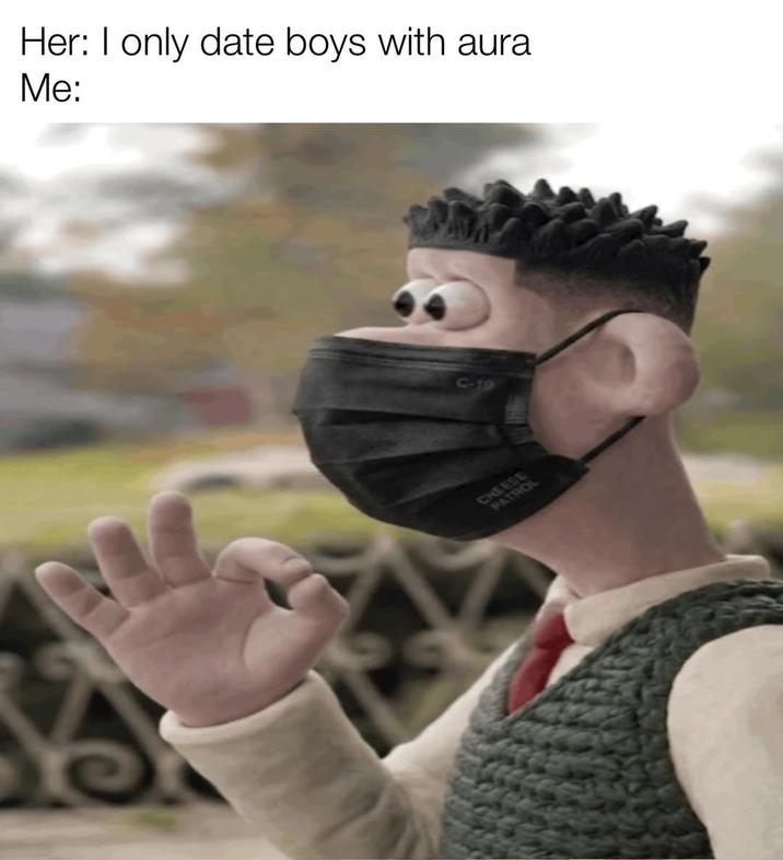 A meme about dating boys with aura. The boy with aura is YBG Wallace.