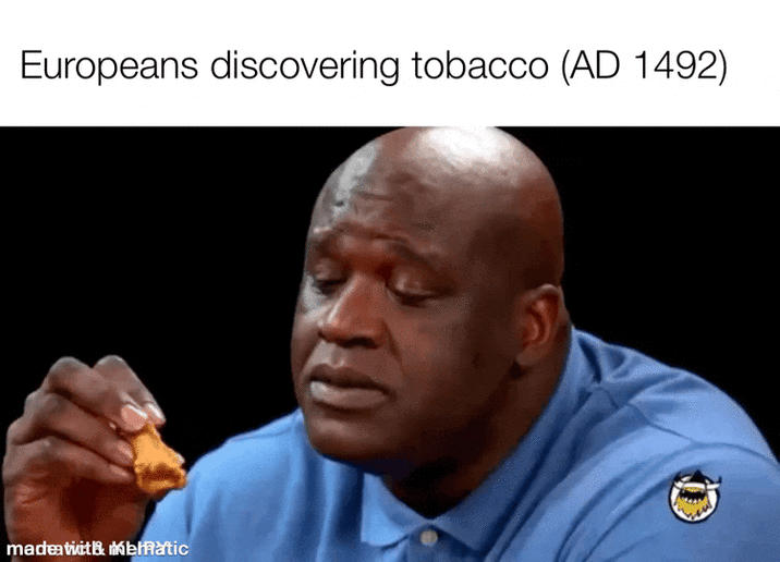 Europeans discovering tobacco (AD 1492) madewitemàtic