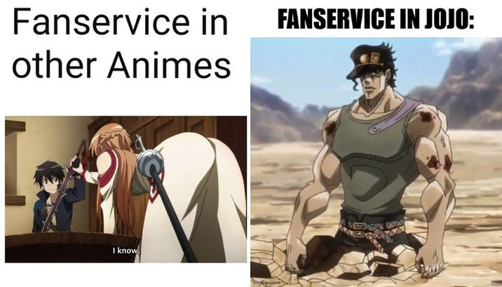 Fanservice in other Animes FANSERVICE IN JOJO: know