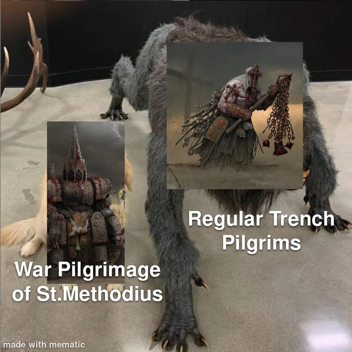 War Pilgrimage of St.Methodius Regular Trench Pilgrims made with mematic