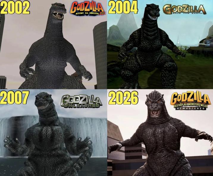 2002 CODZILA 2004 DESTROY ALL MONSTERS ME GODZILLA SAVE THE EARTH 2007 GODZILLA 2026 UNLEASHED GODZILA DESTROY ALL MONSTERS MELEE REMASTERED