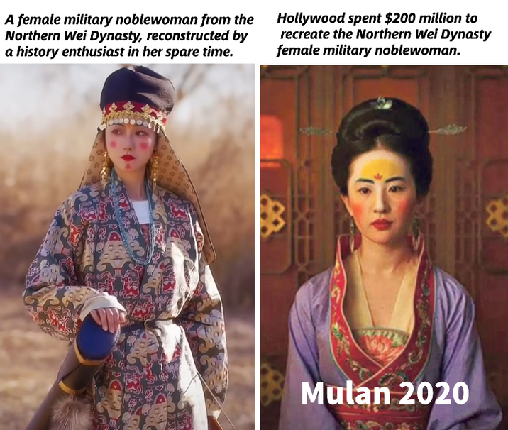 A female military noblewoman from the Northern Wei Dynasty, reconstructed by a history enthusiast in her spare time. Hollywood spent $200 million to recreate the Northern Wei Dynasty female military noblewoman. Mulan 2020