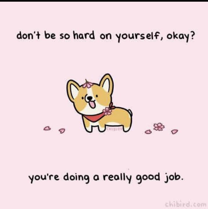 don't be so hard on yourself, okay? you're doing a really good job. chibird.com