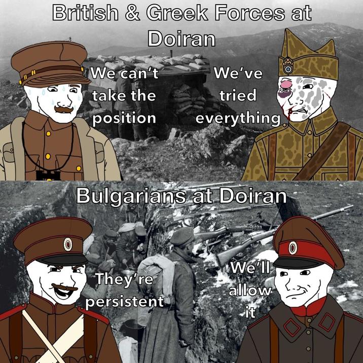 British & Greek Forces at Doiran We can't We've take the tried position everything Bulgarians at Doiran We'll They're allow persistent it