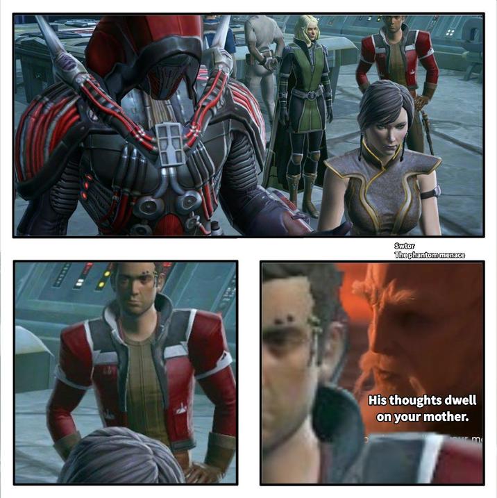 Swtor The phantom menace His thoughts dwell on your mother.