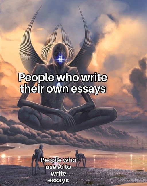 People who write their own essays People who use Ai to write essays