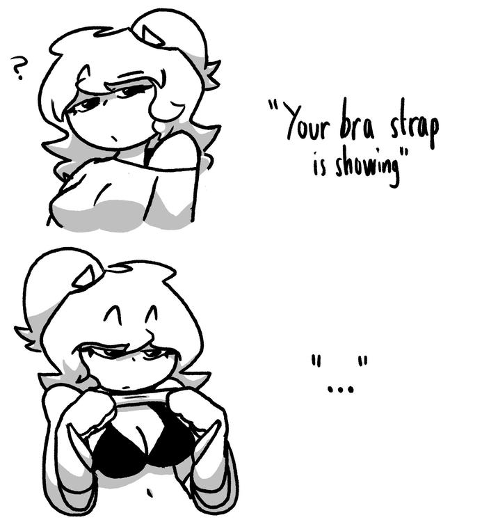 A comic by aarondapisacrap. The comic is about a girl showing he bra.