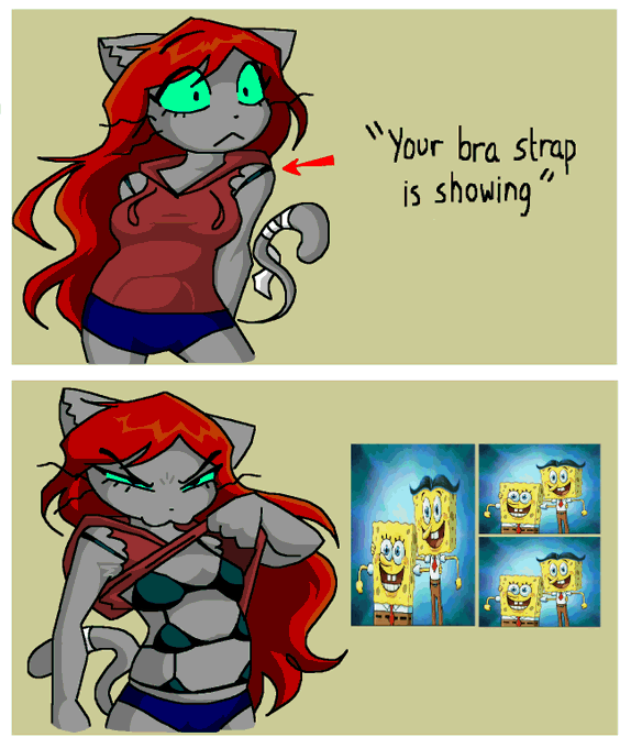 "Your bra strap is showing