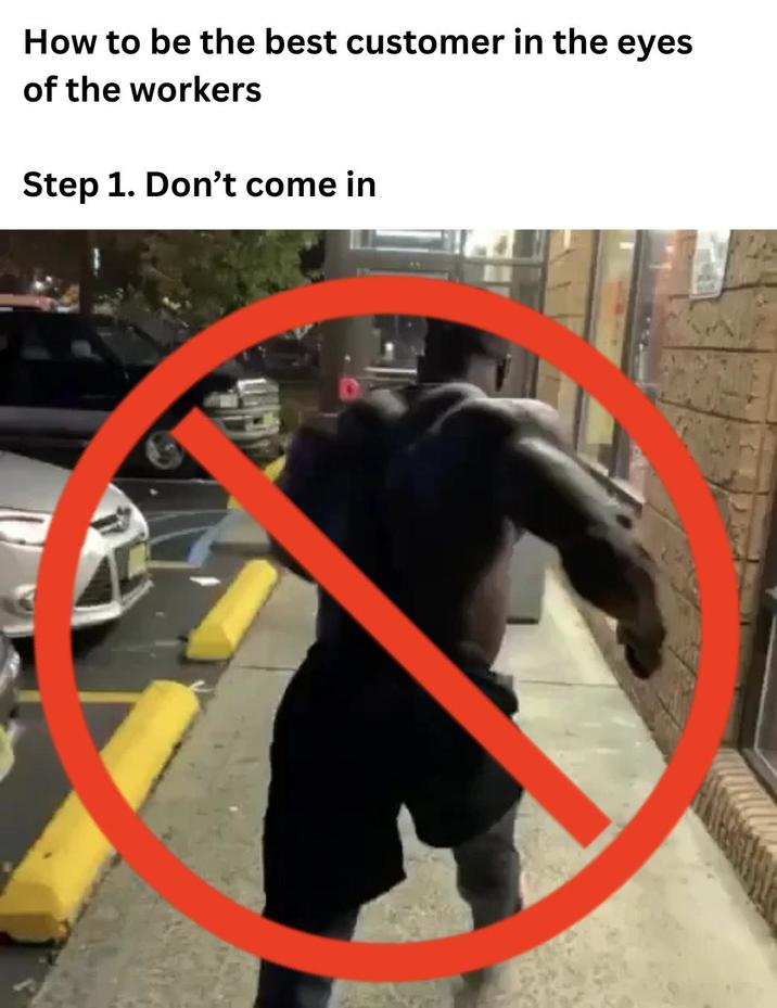 How to be the best customer in the eyes of the workers Step 1. Don't come in