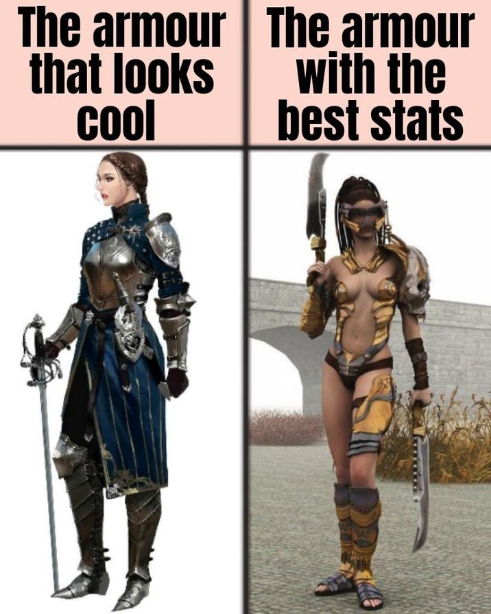 The armour The armour that looks cool with the best stats