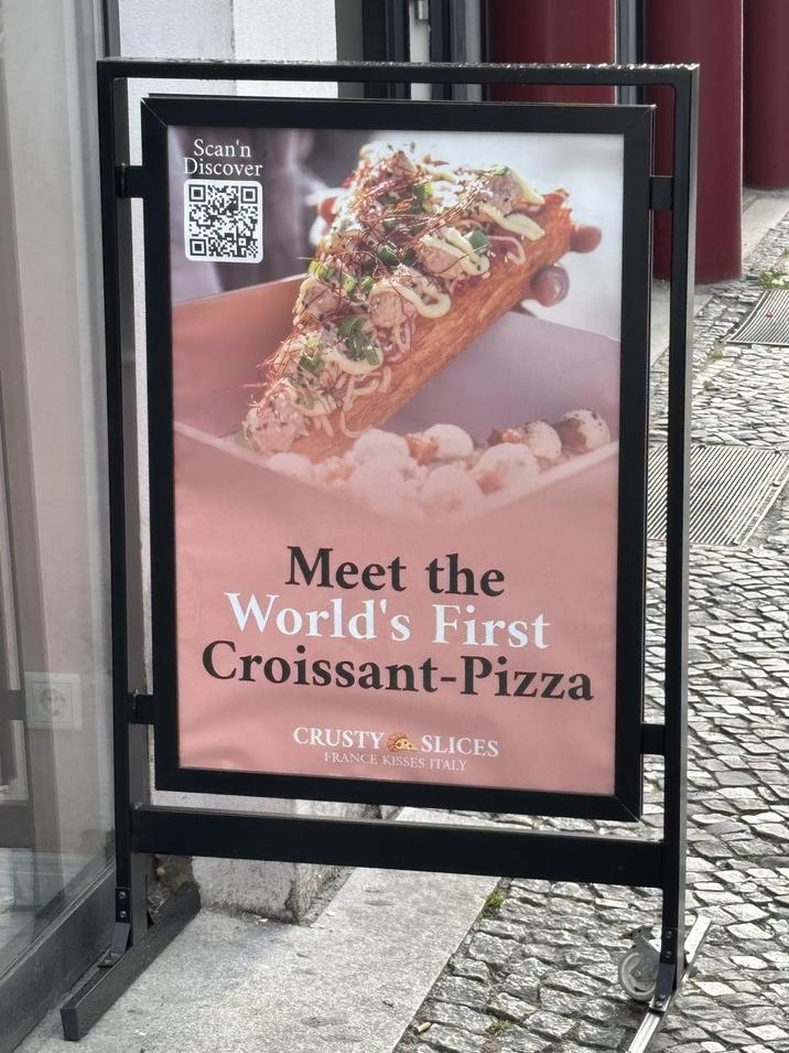 Scan'n Discover Meet the World's First Croissant-Pizza CRUSTY SLICES FRANCE KISSES ITALY