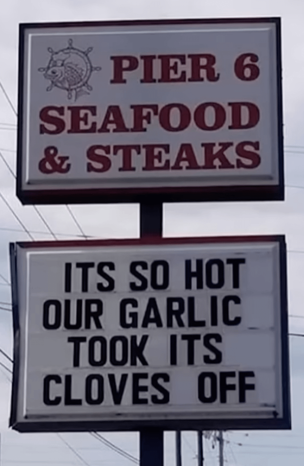 PIER 6 SEAFOOD & STEAKS ITS SO HOT OUR GARLIC TOOK ITS CLOVES OFF
