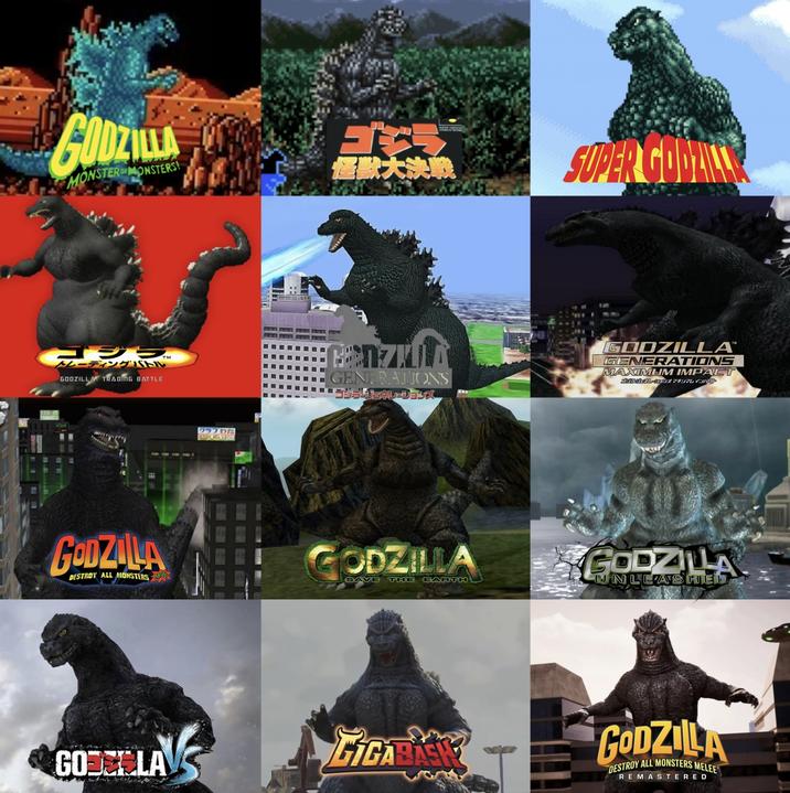 GODZILLA MONSTER OF MONSTERS! 1955 トレーディングバトル GODZILLA TRADING BATTLE GODZILLA DESTROY ALL MONSTERS M GODELLA クラブわた TO BE BI 怪獸大決戰 SUPER GODAL GENERATIONS ゴジラ・ジェネレーションズ GODZILLA SAVE THE EARTH GODZILLA GENERATIONS MAXIMUM IMPACT ゴジランテーショマキシマムイン GODZILLA UNLEASHED GODZILA DESTROY ALL MONSTERS MELEE REMASTERED