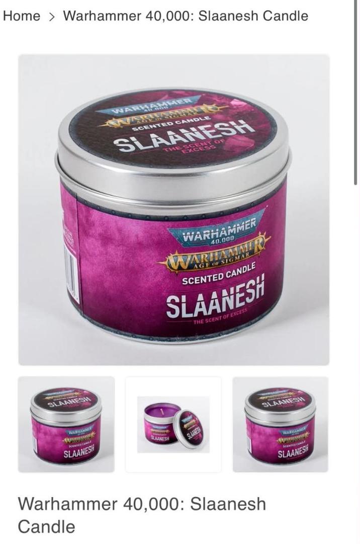 Home Warhammer 40,000: Slaanesh Candle SLAANESH SCENTED CAN SLAANESH WARHAMMER SCENTED CANDLE SLAANESH THE SOSE OF SLAANESH WARHAMMER 40.000 WARHAMME AGE OF SIGMA SCENTED CANDLE SLAANESH THE SCENT OF EXCESS SLAANESH SLAANESH Warhammer 40,000: Slaanesh Candle SCENTED CANDLE SLAANESH