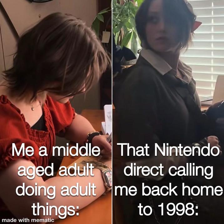 Me a middle That Nintendo aged adult direct calling doing adult me back home things: made with mematic to 1998: