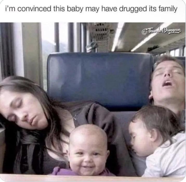 i'm convinced this baby may have drugged its family Thund Dungeon