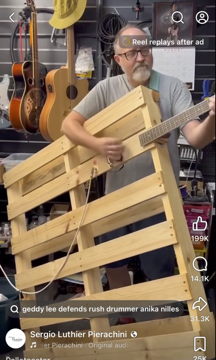 Q g Reel replays after ad AUGUST 凸 199K Q geddy lee defends rush drummer anika nilles Sergio Luthier Pierachini > Tierachini hier Pierachini Original audio 14.1K 31.3K B 25K