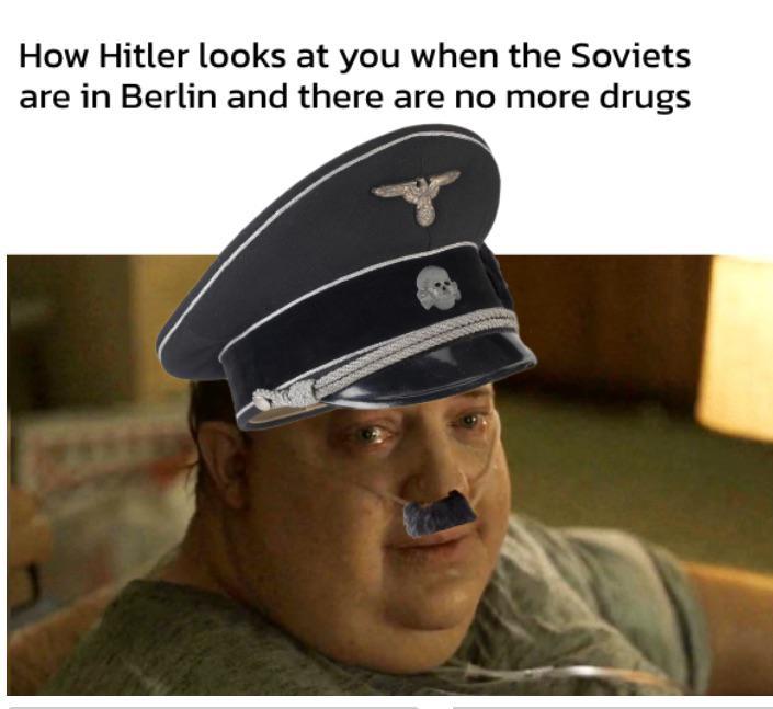 How Hitler looks at you when the Soviets are in Berlin and there are no more drugs