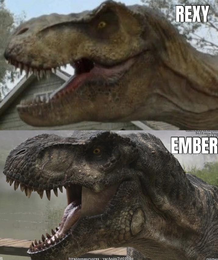 REXY 36.25 core hour 21.43 G EMBER 51 tyrannosaurusrex - varAnimTst0104p riverban