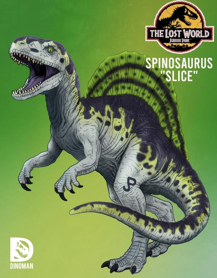 DINOMAN 1332 P THE LOST WORLD JURASSIC PARK SPINOSAURUS "SLICE"