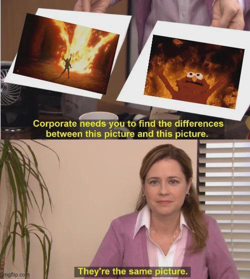 Corporate needs you to find the differences between this picture and this picture. They're the same picture. mgflip.com