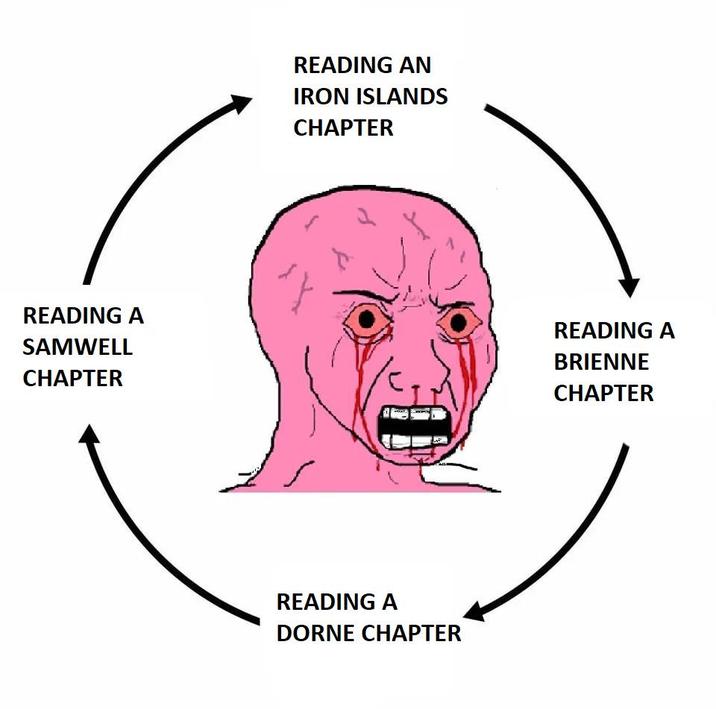 READING A SAMWELL CHAPTER READING AN IRON ISLANDS CHAPTER s READING A DORNE CHAPTER READING A BRIENNE CHAPTER