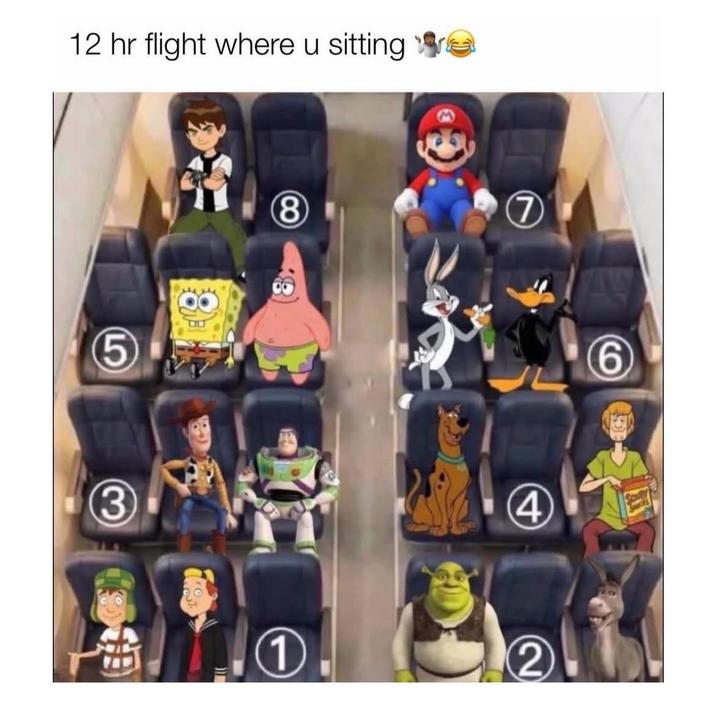 12 hr flight where u sitting 5 (3 8 4 1 2 6