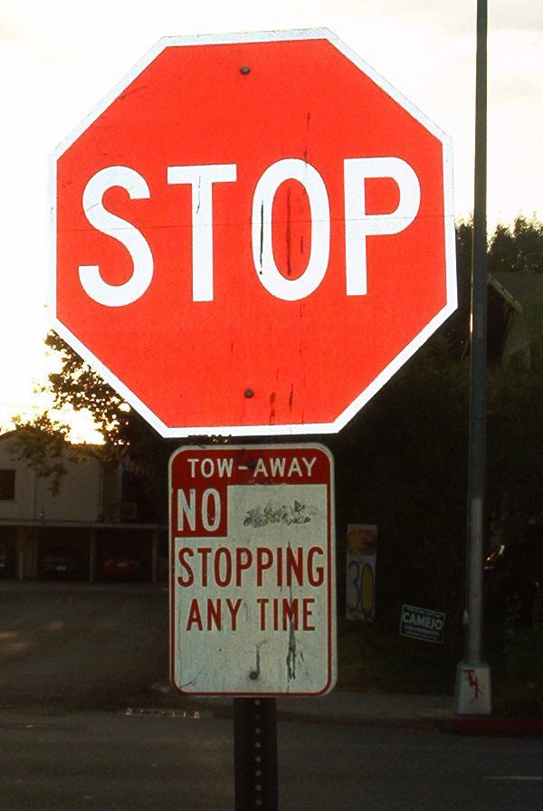 STOP TOW-AWAY NOI STOPPING ANY TIME CAMEJO LOVE