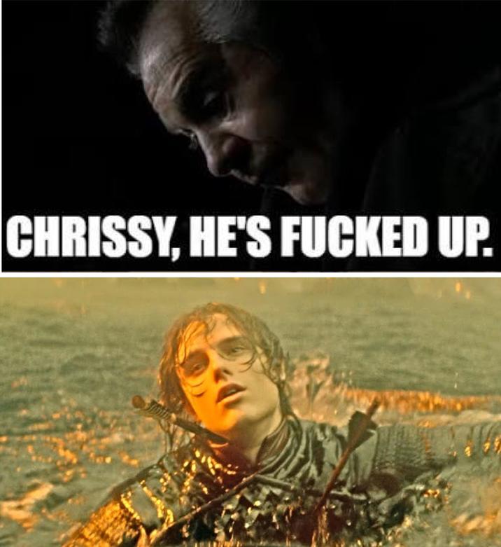 CHRISSY, HE'S F----- UP.