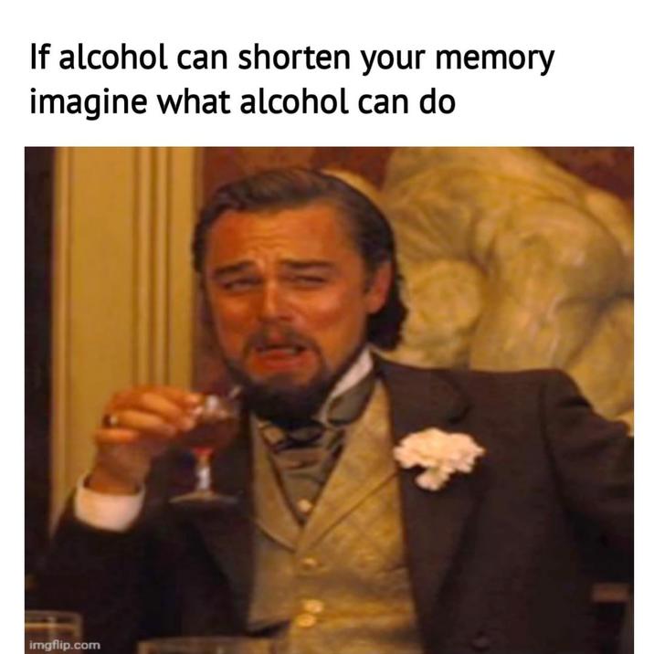 If alcohol can shorten your memory imagine what alcohol can do imgflip.com