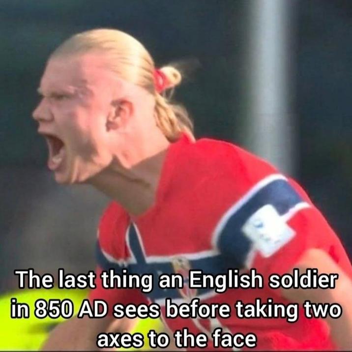 The last thing an English soldier in 850 AD sees before taking two axes to the face