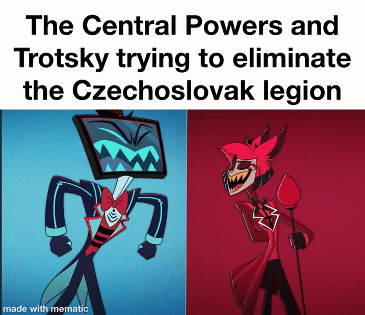 The Central Powers and Trotsky trying to eliminate the Czechoslovak legion made with mematic