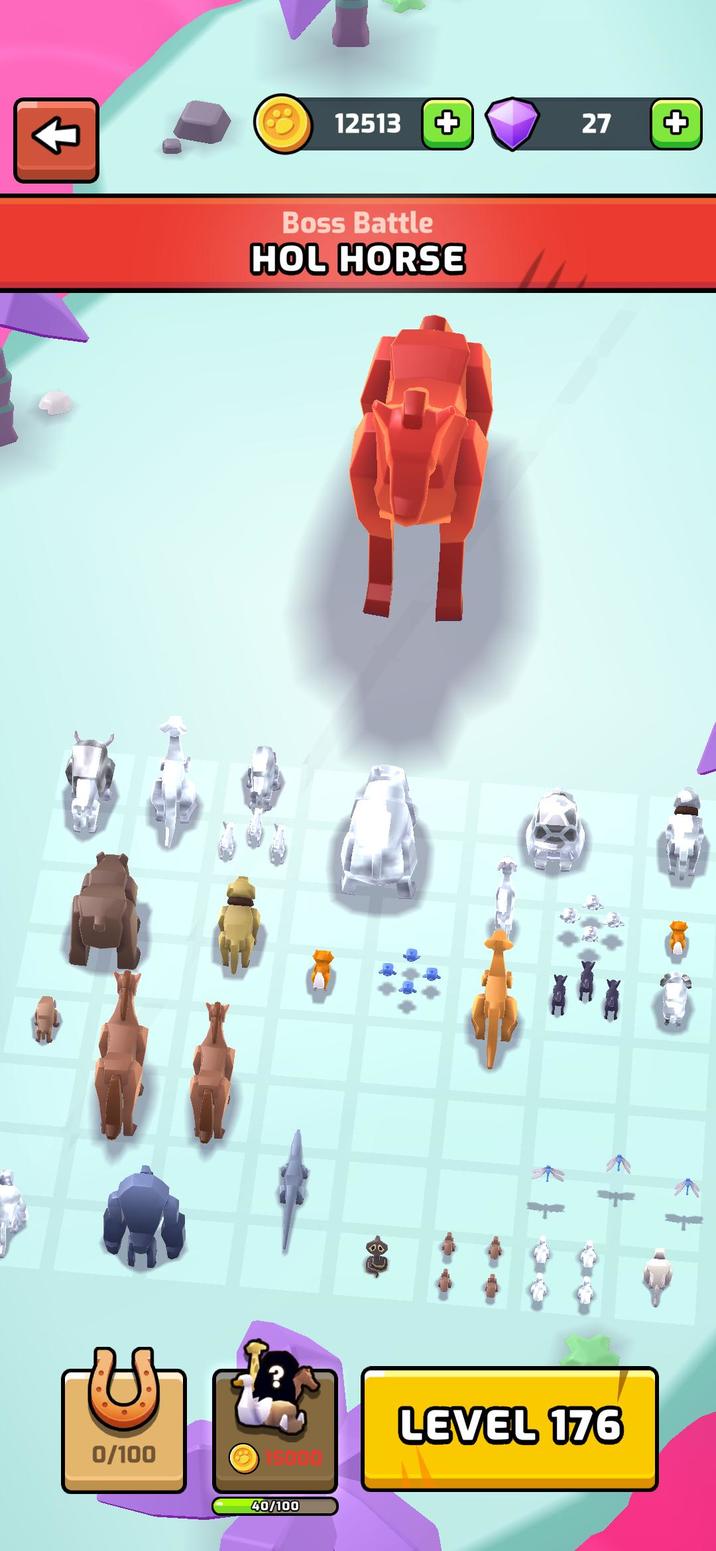 0/100 12513 + 27 Boss Battle HOL HORSE 40/100 = LEVEL 176 +