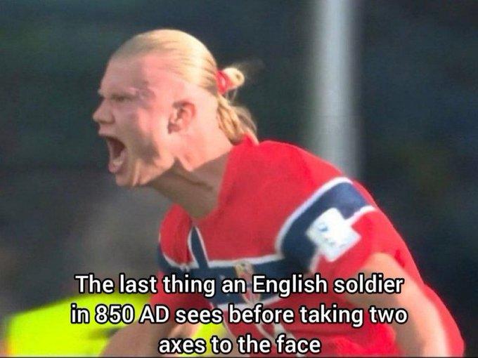 The last thing an English soldier in 850 AD sees before taking two axes to the face