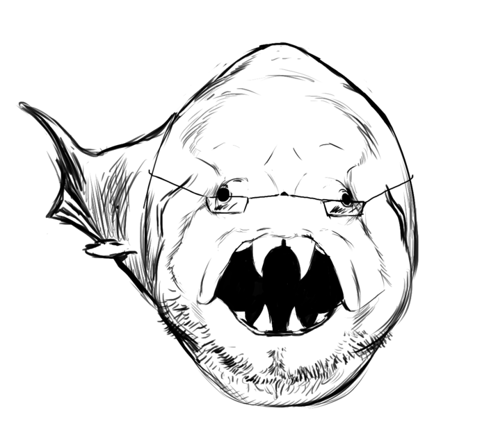 "Learning that Dunkleosteus had flesh over its bones instead of wearing them like armour is unimaginable aura loss.
I was so enraged by this that I drew him as a soyjak. Dunkleosoysteus"