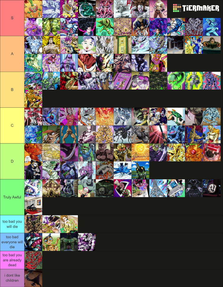 D Truly Awful too bad you will die too bad everyone will die too bad you are already dead i dont like children B S ED A OINGO BOINGO TIERMAKER